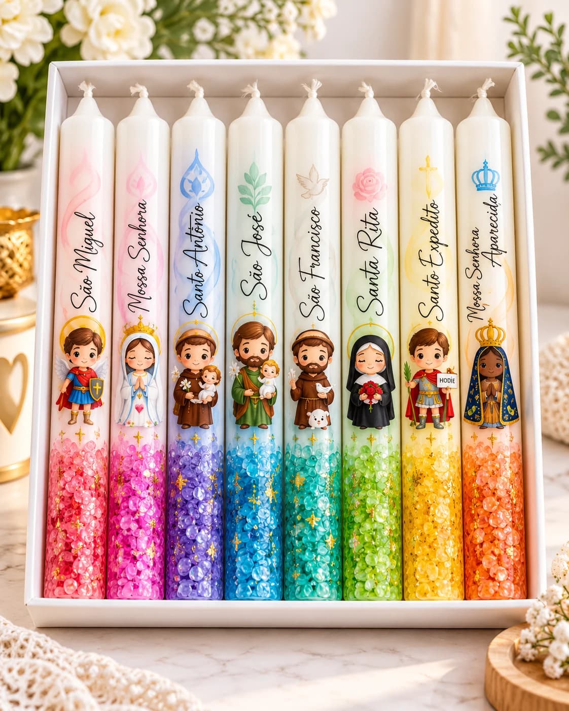 Kit 6 velas Tematicas Natalinas N. 3 | Personalizadas