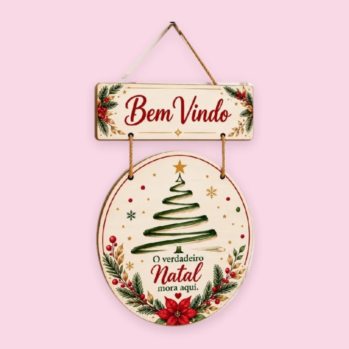 Guirlanda / placa de Natal Personalizada em MDF