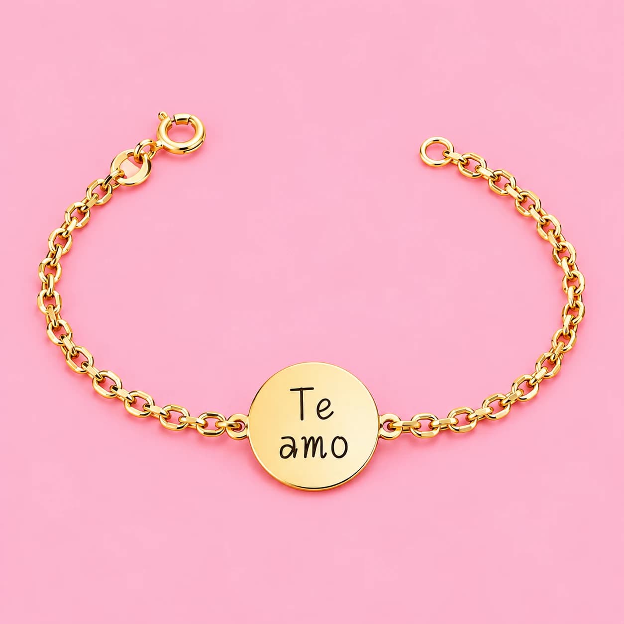 Pulseira Medalha Foto Personalizada Fotogravação à Laser Banhado a Ouro 18K ou Prata